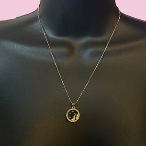 Gold tone Libra zodiac pendant necklace